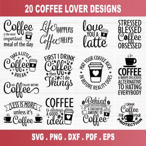 Lot de café SVG, SVG de café drôle, reine de la caféine, amateurs de café, obsédés par le café, tasse Svg, tasse à café, fichier coupé Cricut, fichier silhouette