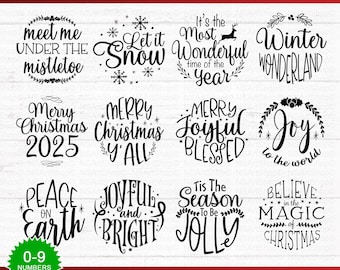 Christmas ornament svg bundle, Christmas svg, believe svg, christmas cut file, christmas scene svg, round ornament svg, cut file