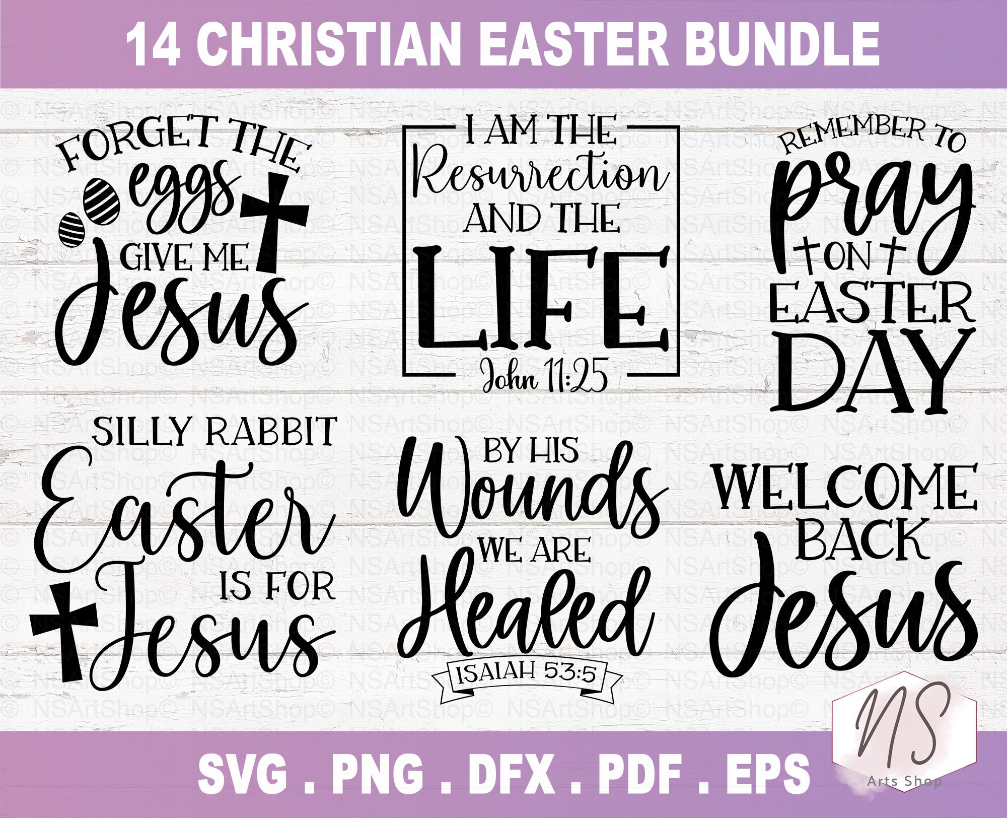 Christian Easter SVG Bundle Easter SVG Christian Svg Bunny Etsy