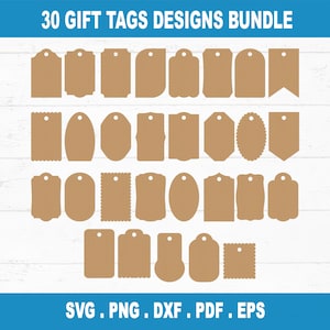 Gift Tag SVG Bundle: Blank Gift Label Templates, Cricut Cut File - Digital Download