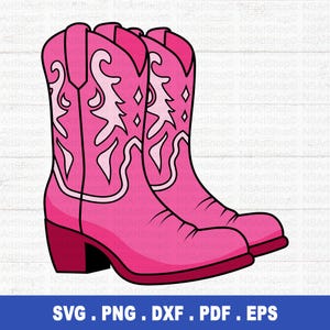 Cowboylaarzen SVG, DXF, PNG, Pdf, Cowgirl Boots Svg, westernlaarzen Svg, Rodeo Svg, Ranch Svg, cowboyhoed Svg, gesneden bestand, Clipart