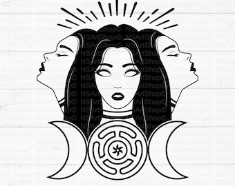 Witch SVG: Hecate Goddess Design, Witchcraft, Pagan, Wicca - Digital Download