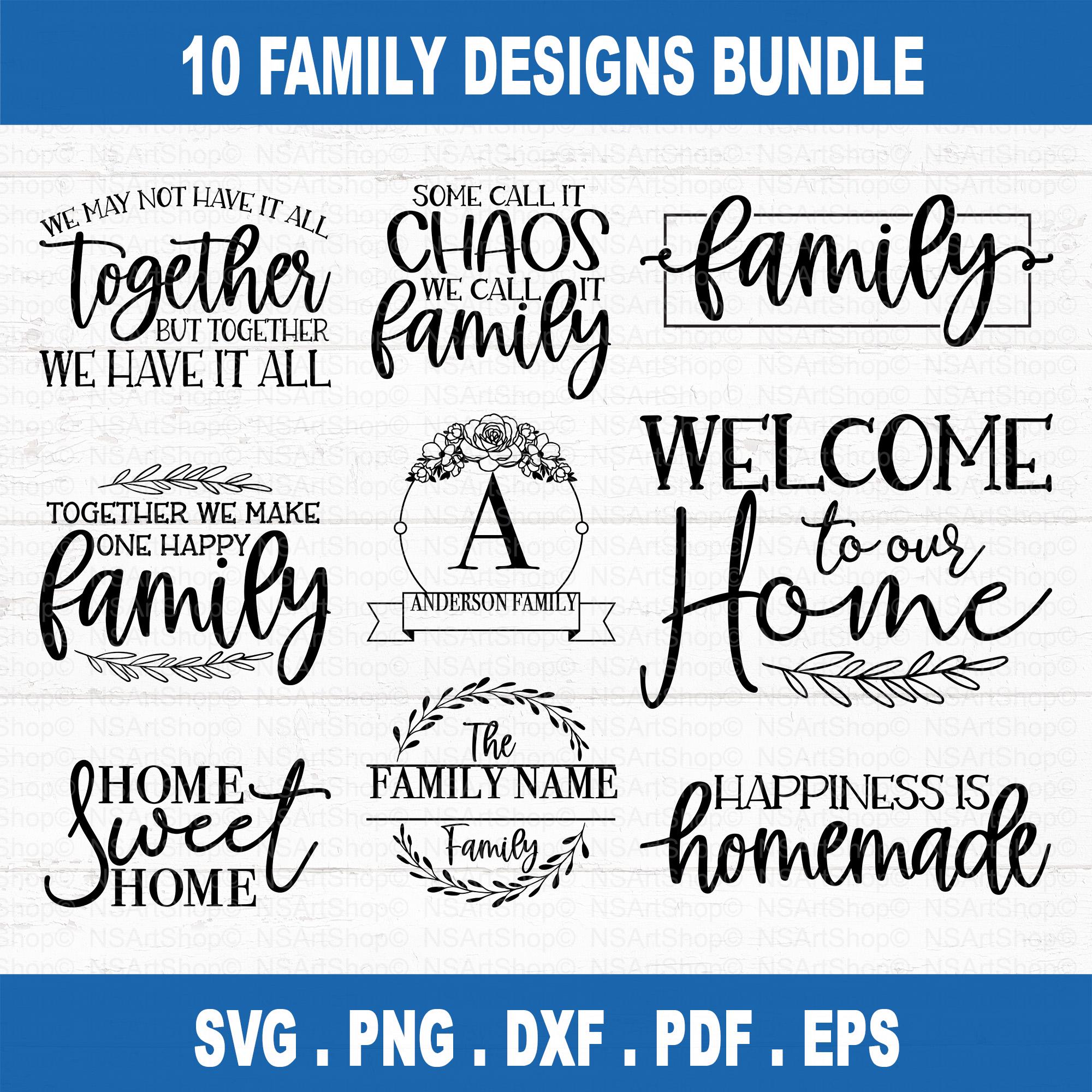 Family Sign SVG Bundle: Rustic Farmhouse Home Decor, Cut File - Etsy