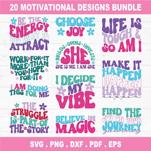 Lot de motivation svg, citation inspirante svg, citation positive svg, svg motivation, dicton svg, citations inspirantes, citations sur la vie