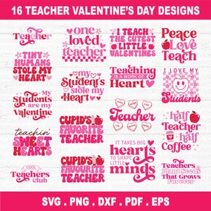Lärare Valentine SVG-paket: Apple Sweethearts-designer (digital nedladdning)