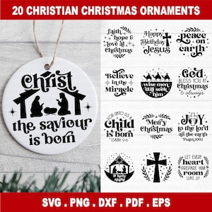Natal svg, enfeite de Natal svg, natal cristão svg, pacote redondo de svg de Natal, arquivo de corte de natal, arquivo de corte de enfeite redondo svg