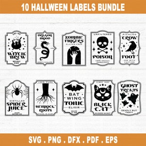 Halloween Potion Labels SVG Bundle, Witches Brew Svg, Witch Potion svg, vintage signs,  Halloween Apothecary Labels, Halloween Tumbler Svg