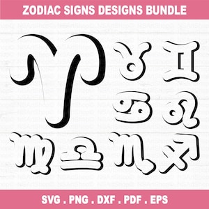Bundle SVG signe du zodiaque, signe astrologique svg, svg symbole du zodiaque, Constellation signe svg, astrologie, horoscope, couper fichier Cricut, Silhouette
