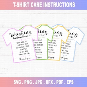 Shirt Instructions Svg, Garment Care Instructions Svg, Care Card SVG, Cut File,  Care Card Printable SVG, Cricut Cut File