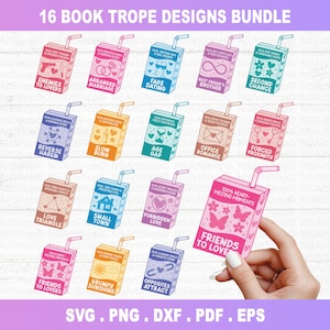 Pacchetto SVG di libri, png di libri piccanti, svg di Juice Box libresco, svg di libri retrò, svg di lettura