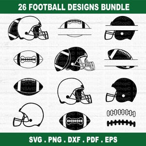 Voetbalhelm SVG-ontwerp, PNG DXF, ideaal voor T-shirts, hoeden, stickers, stickers, feestdecoraties, plakboeken en meer, snijbestand van vinyl