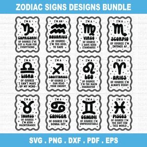 Sternzeichen SVG Bundle, Astrologie svg, Horoskop Symbole svg, Sternzeichen svg, Astrologie, Horoskop, Cut File Cricut