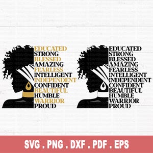 Schwarze Frau svg, schwarze Frau, afrikanische Frau svg, Afro Frau svg, Schwarze Frau Macht Cut File Cricut, Silhouette