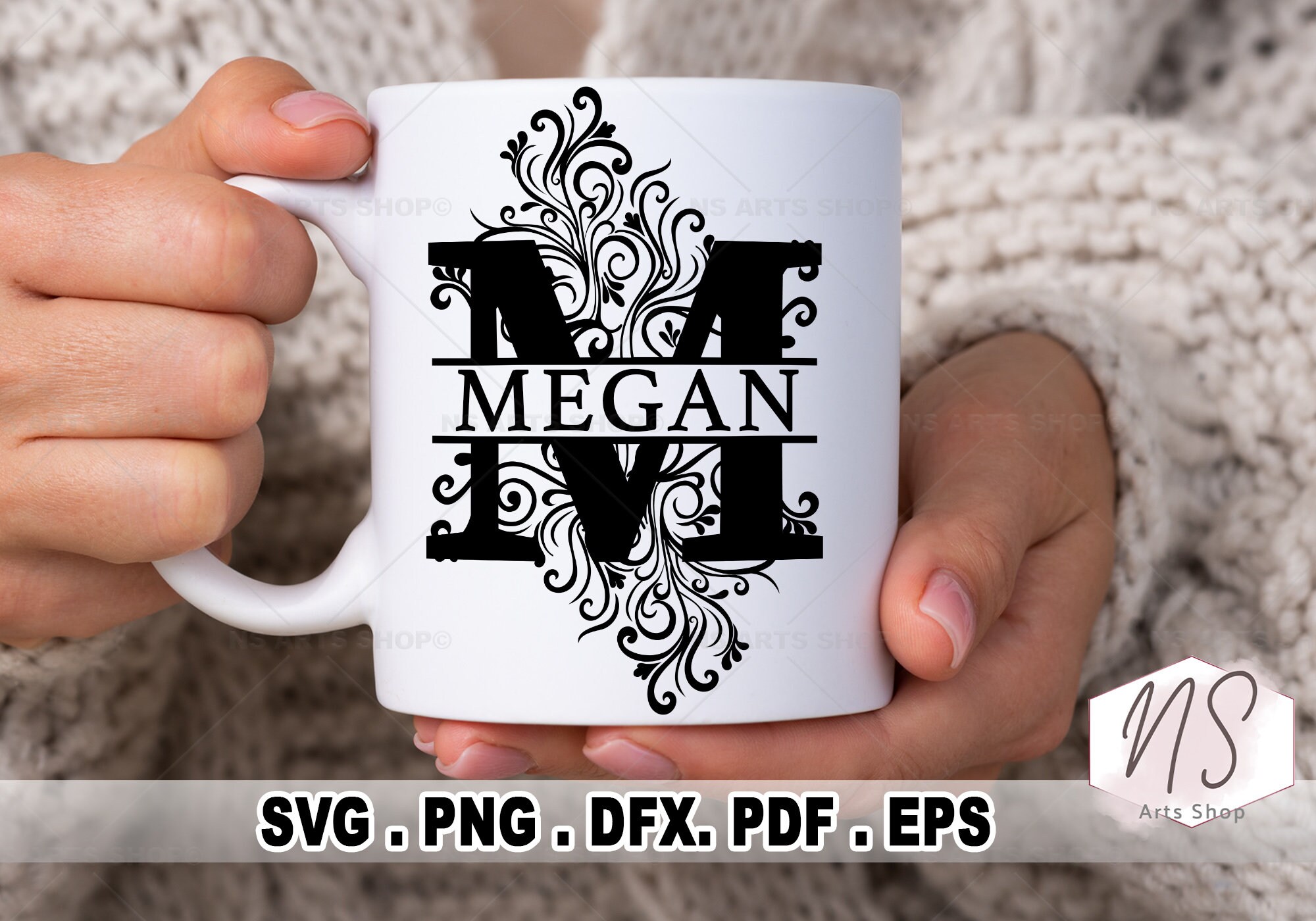 Split Monogram Svg Split Monogram Frame Family Monogram - Etsy