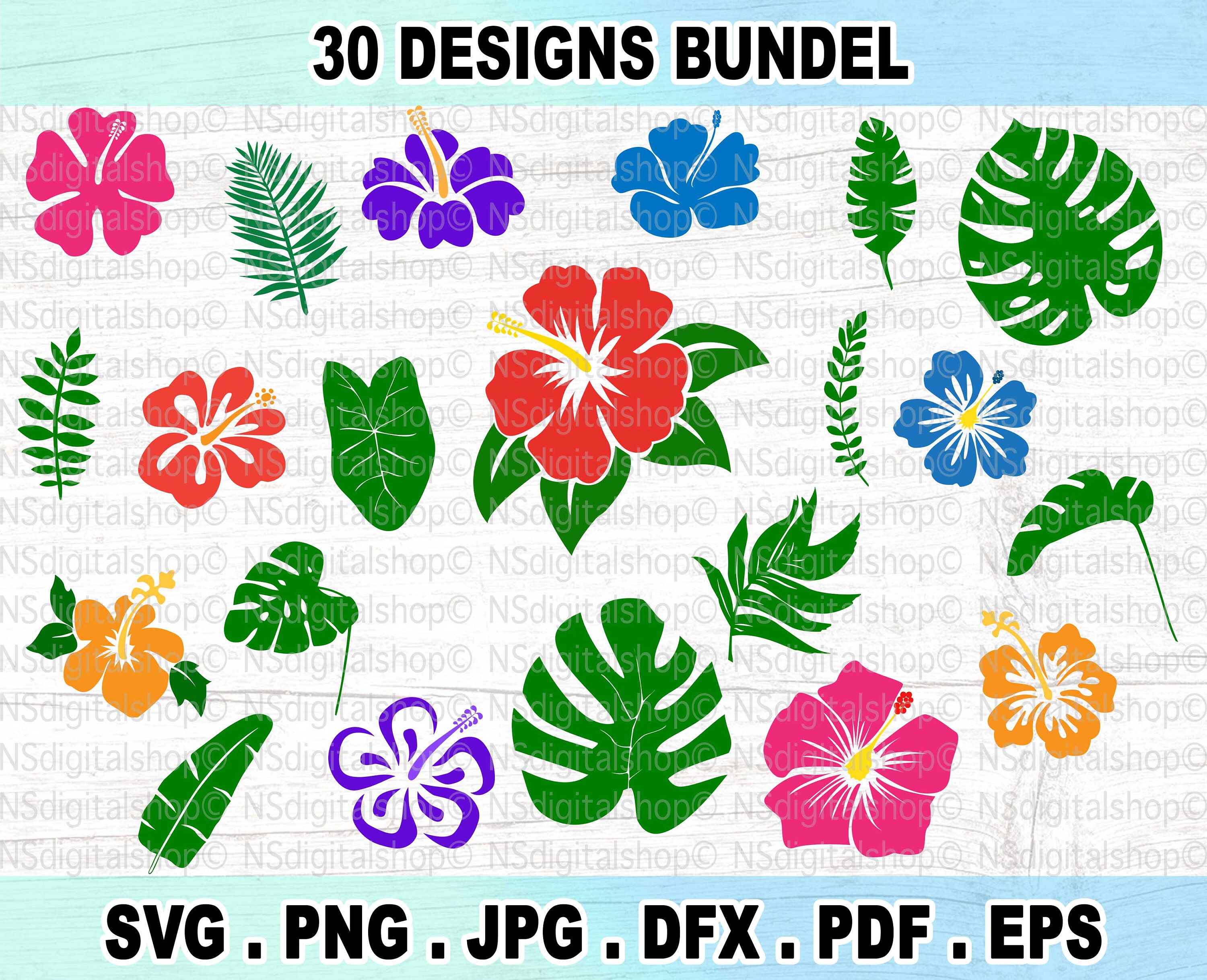 Flowers Svg Flower Svg Hibiscus Svg Tropical Flower Svg | Etsy