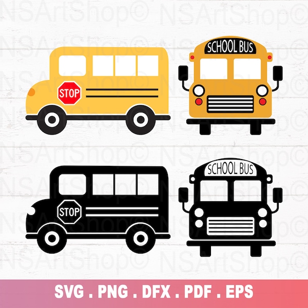 School bus svg, bus svg bundle, bus svg, back to school svg, front bus svg, dxf, jpeg, png, pdf, cutting files for Silhouette Cameo, Cricut