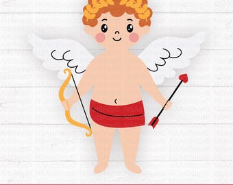Cupid PNG: Valentines Day SVG Design, Valentine Vibes Png, Cricut, Cut file