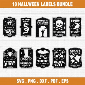 Halloween Potion Labels SVG Bundle, Witches Brew Svg, Witch Potion svg, Halloween Apothecary Labels, Halloween Tumbler Svg Cut File