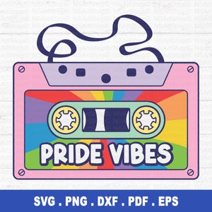 Mois de la fierté SVG, svg LGBTQIA, png de la fierté, cassette svg, svg de la fierté, svg festival lgbtq, fichiers coupés, fichier Cricut, silhouette
