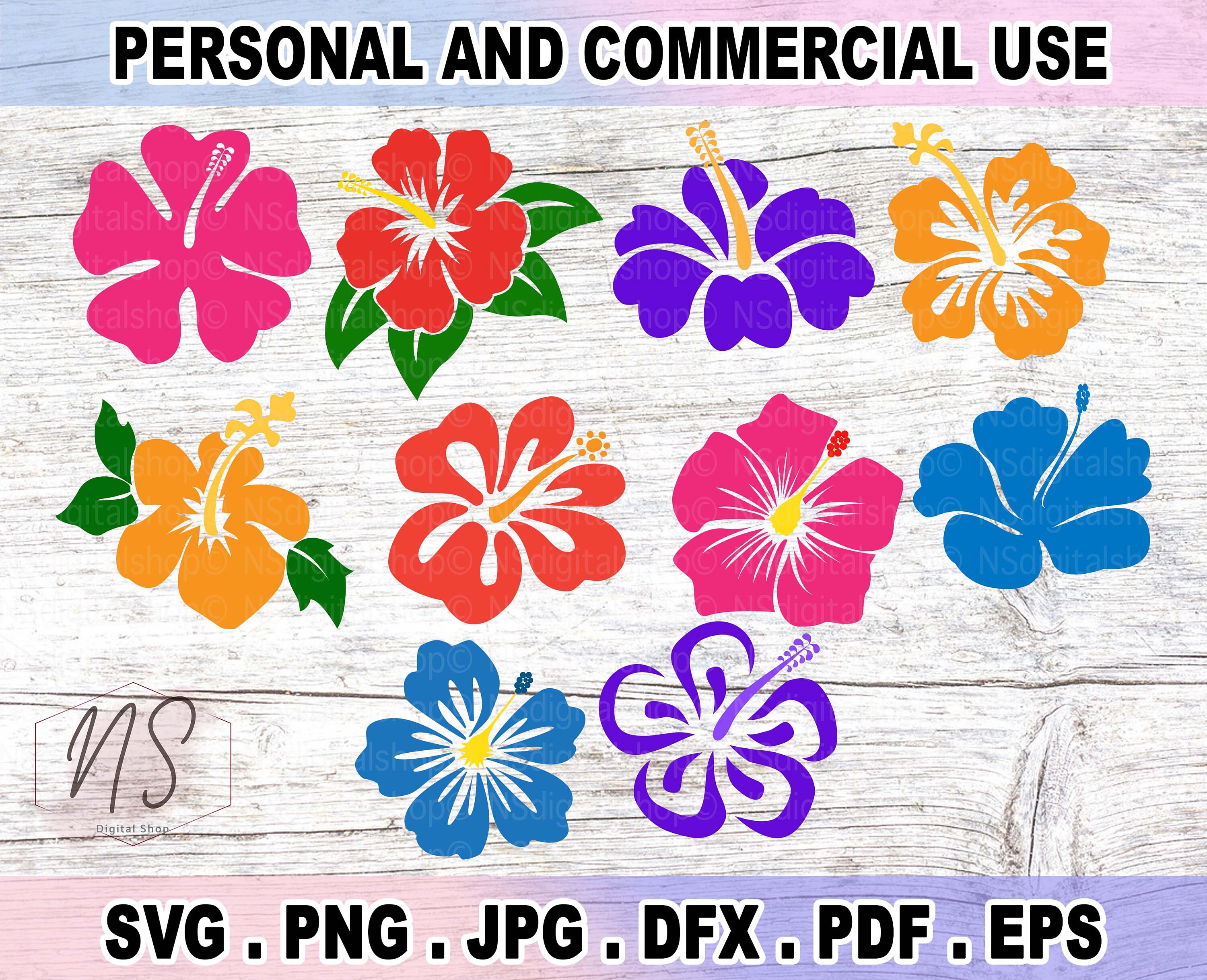 Flowers Svg Flower Svg Hibiscus Svg Tropical Flower Svg | Etsy