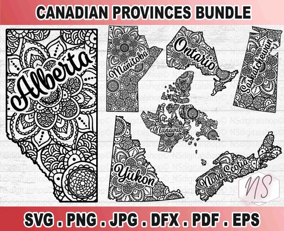 Canada Provinces SVG Bundle Canada Svg Bundle Map Outline | Etsy