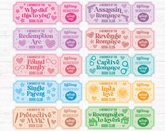 Bookmark SVG PNG Bundle: Spicy Bookish ticket, Fantasy book PNG Designs, template, reading Lover, Cricut, Cut File