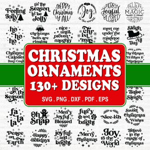 Jul svg-paket, juldekoration svg-paket, jul svg, julklippfil, rund ornament svg, klippfil