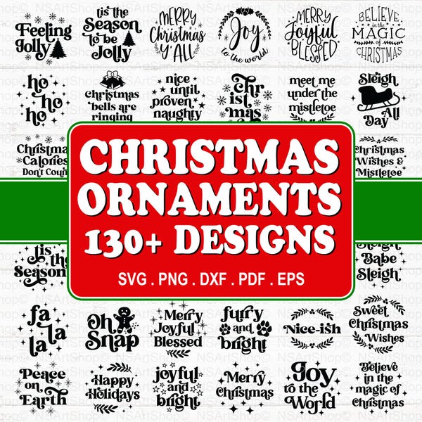 Christmas Ornament SVG Bundle,Mega Round Xmas and Holiday Designs, 2026, Cut File, Cricut