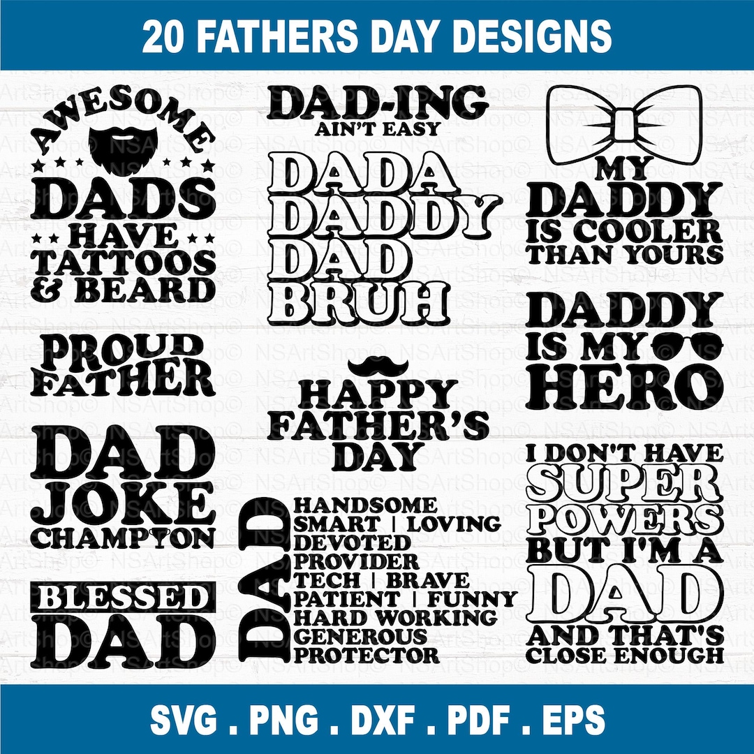 Fathers Day SVG Bundle: Dad Joke Designs, Cut File, Cricut, Silhouette ...