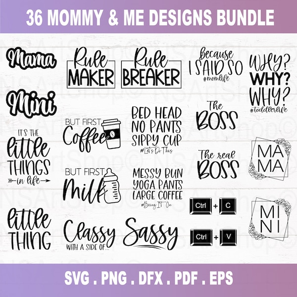 Bundle svg maman et moi, chemises tenues maman et moi, svg de la fête des mères, svg chemises assorties maman, chemises assorties svg, svg maman, svg chemise enfant