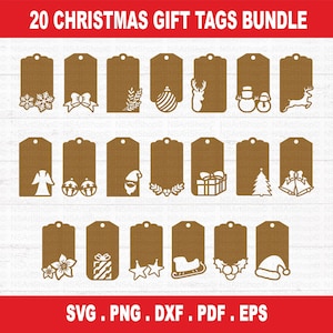 Pacchetto di etichette regalo di Natale in formato svg, file di taglio svg di Natale, file di Babbo Natale in formato svg