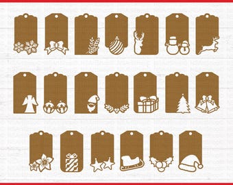 Christmas Gift Tags svg bundle, Christmas svg cut file, Santa svg