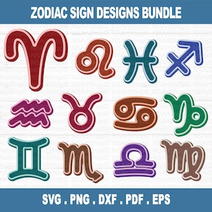 Bundle SVG signe du zodiaque, signe astrologique svg, svg symbole du zodiaque, Constellation signe svg, astrologie, horoscope, couper fichier Cricut, Silhouette