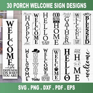 Svg de signe de bienvenue, signe de porche svg, lot de signe de porche svg, svg de la ferme, signe de la ferme svg, svg home sweet home, bienvenue dans notre maison svg