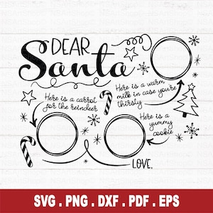 Vassoio di Babbo Natale SVG, Caro Babbo Natale svg, Natale svg, vassoio di latte e biscotti svg, Piatto di Babbo Natale di Natale, Renna carota svg