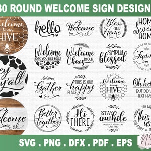 Round Sign Svg Bundle, Welcome Sign Svg, Farmhouse Svg, Farmhouse ...