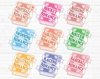 Book SVG Bundle: Spicy Bookish png, Smutty Designs, Sport Romance, reading svg
