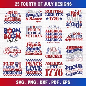 Bundle SVG du 4 juillet, svg de l'indépendance, 4 juillet SVG, svg de l'Amérique, drapeau des Etats-Unis svg, svg patriote, chemise de la fête de l'indépendance, fichier coupé Cricut