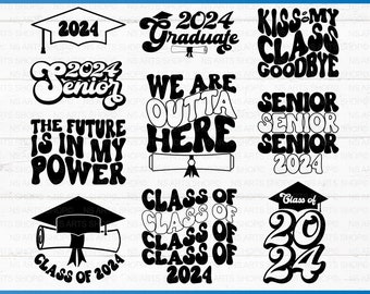 Senior 2024 SVG bundle, Class of 2024 svg, Graduation svg bundle, senior 2024 svg, grad 2024 svg,  senior class svg, graduation shirt svg