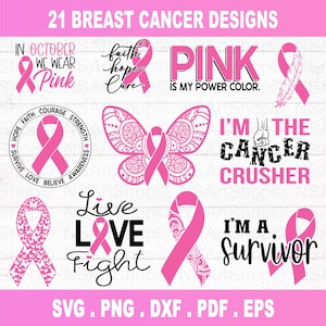 Brustkrebs SVG Bundle, Krebs SVG, Krebsbewusstsein, Band, Brustkrebs Shirt, kommerzielle Nutzung