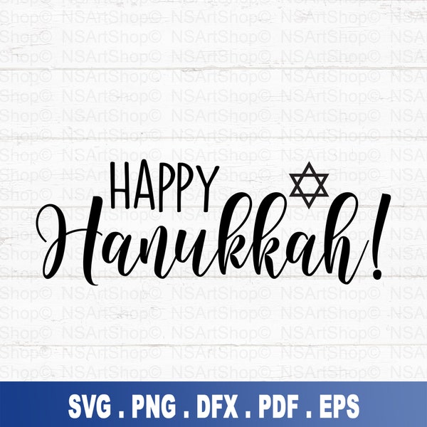 Hanukkah SVG, Happy Hanukkah svg, Menorah Hanukkah SVG, Star of David SVG, Circut cut files, silhouette cut file