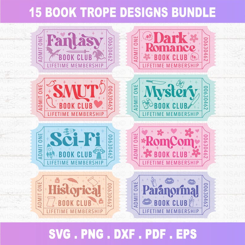 Paquete SVG de libros, libro picante png, libro con boletos SMUT svg, libro retro svg, lectura svg imagen 3
