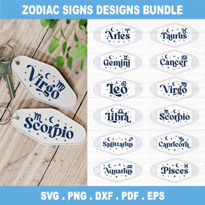 Sternzeichen SVG, motel Schlüsselanhänger SVG Bundle, Vintage motel Schlüsselanhänger svg, Retro Hotel Schlüsselanhänger svg, Astrologie Zeichen svg