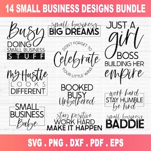 Kleinunternehmen SVG-Bundle, Motivations-Svg, Small Business-Inhaber-Svg, Inspirierende T-Shirt-Svg, Schnittdatei