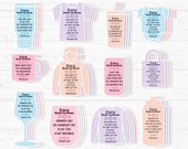 Care Instruction Card SVG, PNG Bundle, Shirt, Hoodie, Sweatshirt, Mug, Tumbler, Cricut, Cut File