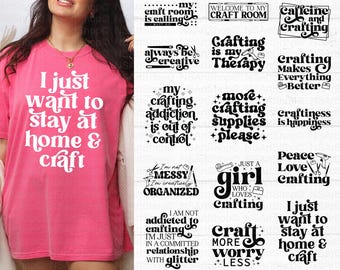Crafter SVG Bundle: Crafting Quotes, Craft Room Designs - Digital Files