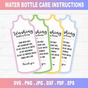 Carte d'entretien pour bouteilles d'eau, Instructions d'entretien, Prête à imprimer, Carte d'instructions d'entretien imprimable
