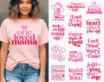 Valentine SVG Bundle: Valentines Day Quote, Heart Shape Designs, Cut File, Cricut