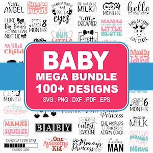 Bundle SVG bébé, Baby Shower SVG, lot de nouveau-né SVG, lot de citations de bébé, bébé mignon disant svg, svg drôle de bébé, Svg bébé garçon fille, Png