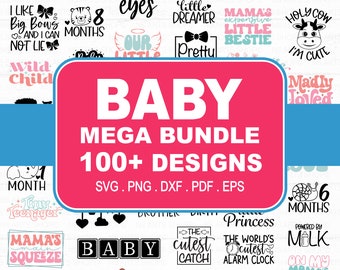 Baby SVG Bundle, Baby Shower SVG, Newborn SVG Bundle, Baby Quote Bundle, Cute Baby Saying svg, Funny Baby svg, Baby Boy Girl Svg, Png